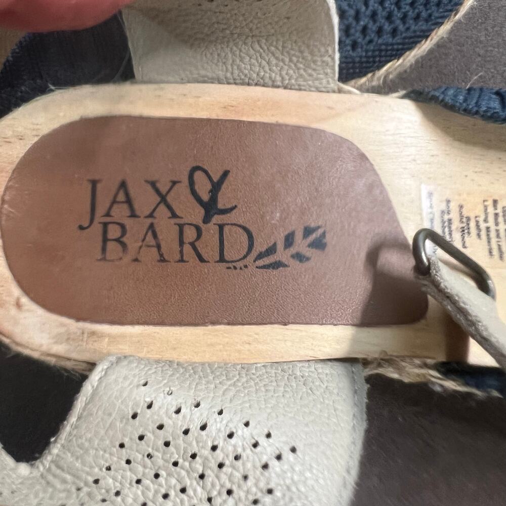 Jax & Bard Castine Knit & Leather Mary Jane Clogs Blue Wooden Women's Size EU 40 - Picture 6 of 10